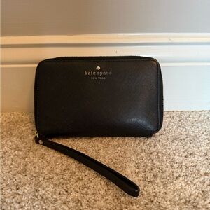 Kate Spade Black Leather Wristlet